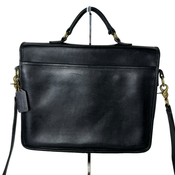 Coach Vintage Black 5181 Colebrook Leather Briefcase Crossbody Messenger Bag - Picture 5 of 14